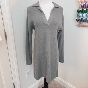 A New Day Gray Collar Long Sleeve Sweater Dress